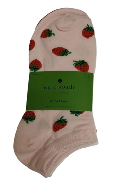 🆕🍓KATE SPADE 3 PAIRS LOW CUT STRAWBERRY RED, WHITE AND PINK WOMEN'S SOCKS
